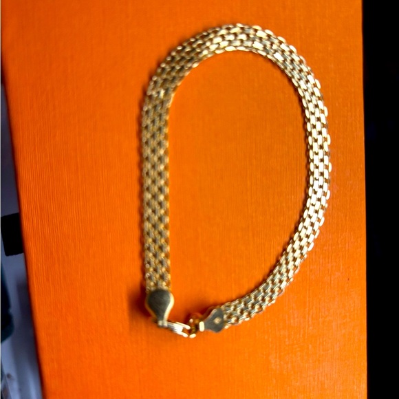 925 Moissanite Bismarck  Gold Over Sterling Bracelet.
